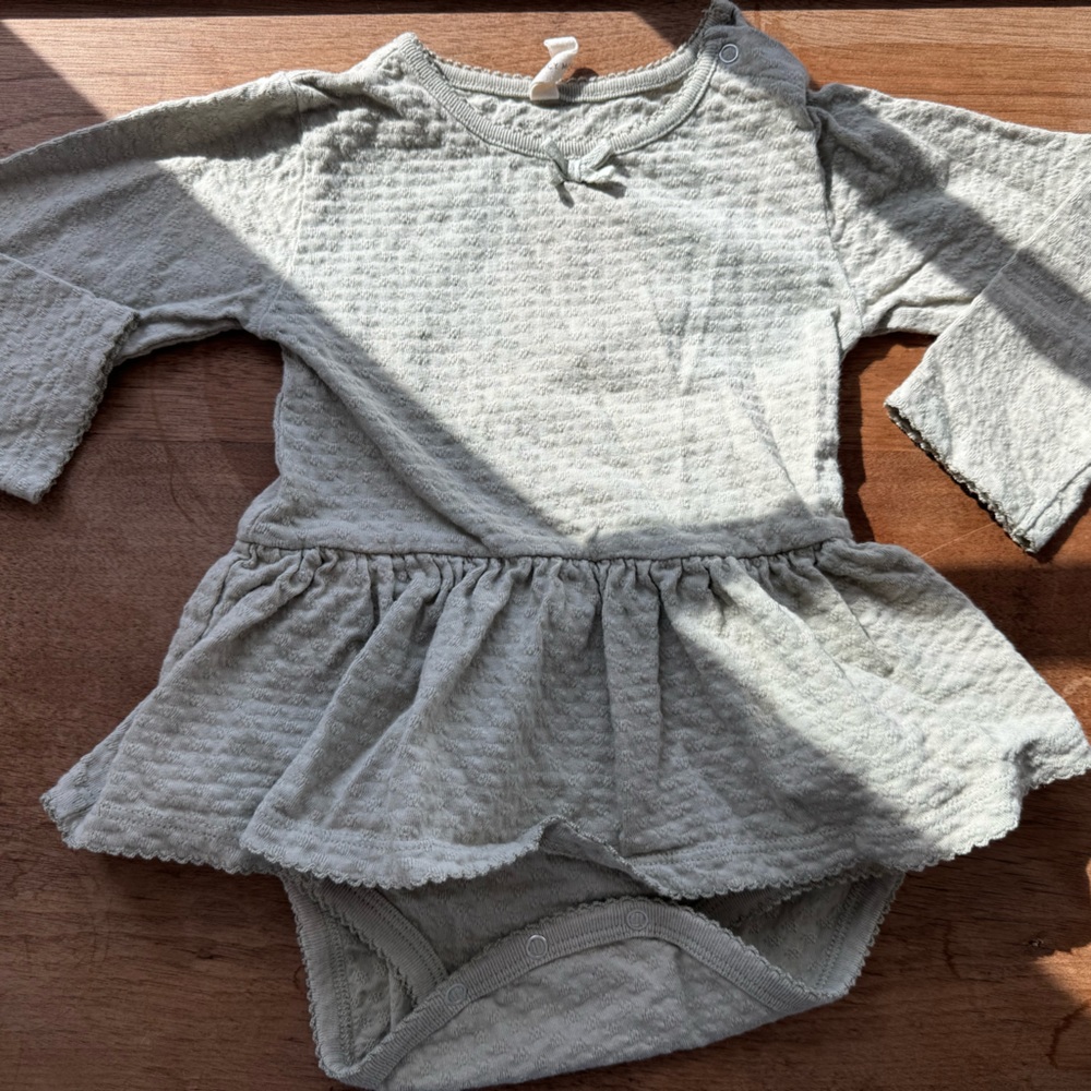 Quincy Mae Tutu Onesie in Sage size 18-24m.